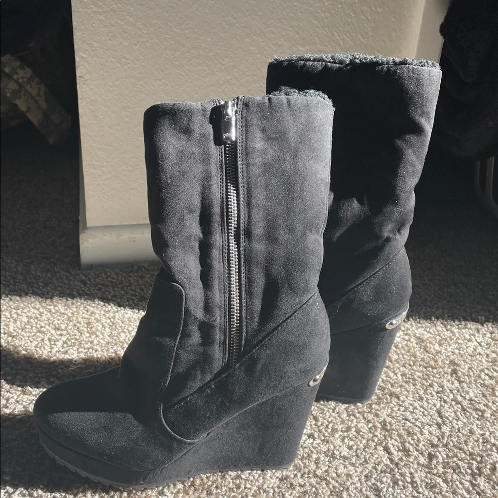 Juicy Couture Black Wedge Boots